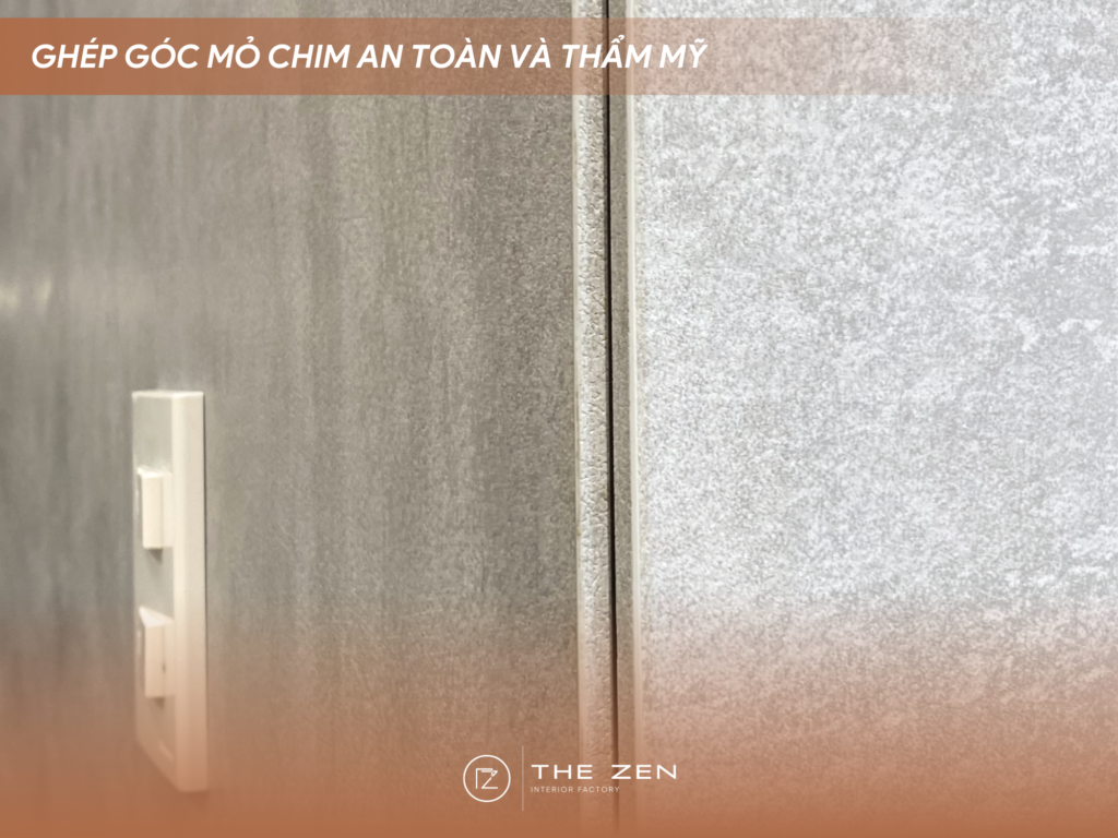 Kỹ thuật ghép góc mỏ chim tại The Zen